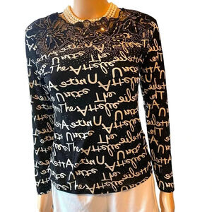 Carl Fancy Sexy Stretch Casual Blouse Top Women Size S/M